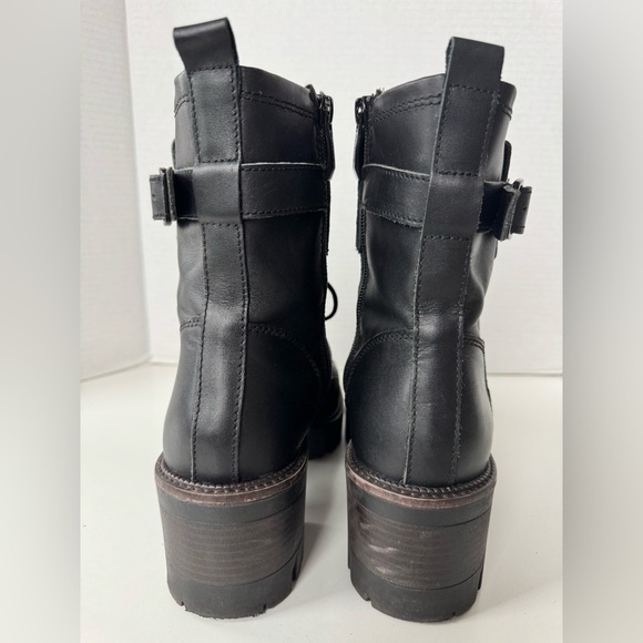 Tamaris leather moto combat boots lace up buckle bootie shoes women’s size 40 - Picture 9 of 14